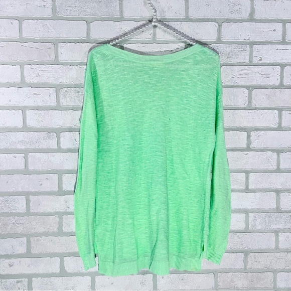 Eileen Fisher Linen Blend Light Mint Green Long Sleeve Sweater Size XS - Picture 3 of 8